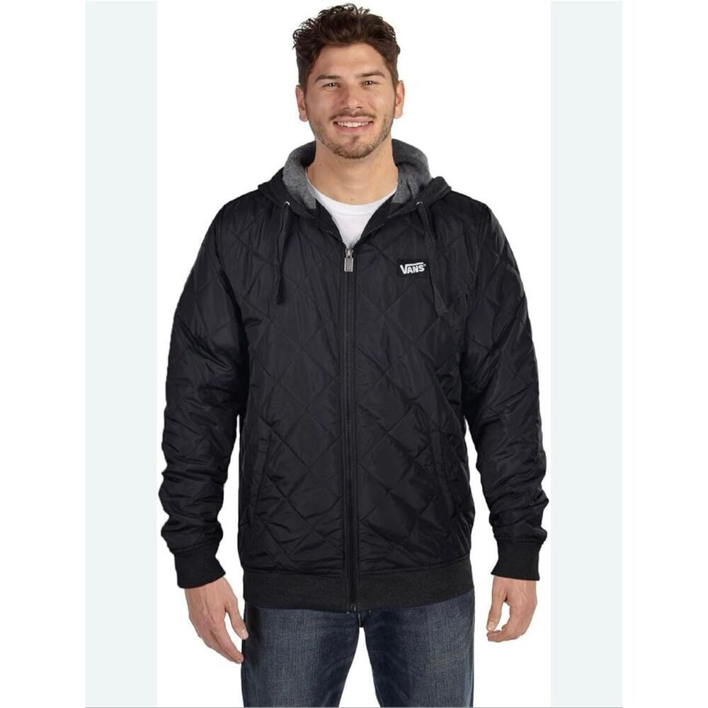 Vans Men's Diamond Quilted Puffer Jacket with hood sz M